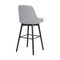 Armen Living Sicily 30" Swivel Black Wood Bar Stool in Light Gray Fabric LCSIBABLKGRYF30 - alternate 3